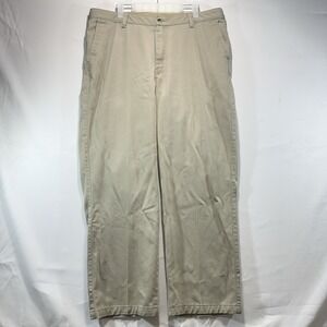 Wrangler Riata Khaki Pants Size Mens 38x30 Khaki Slack Pleated Front Cotton 94KH